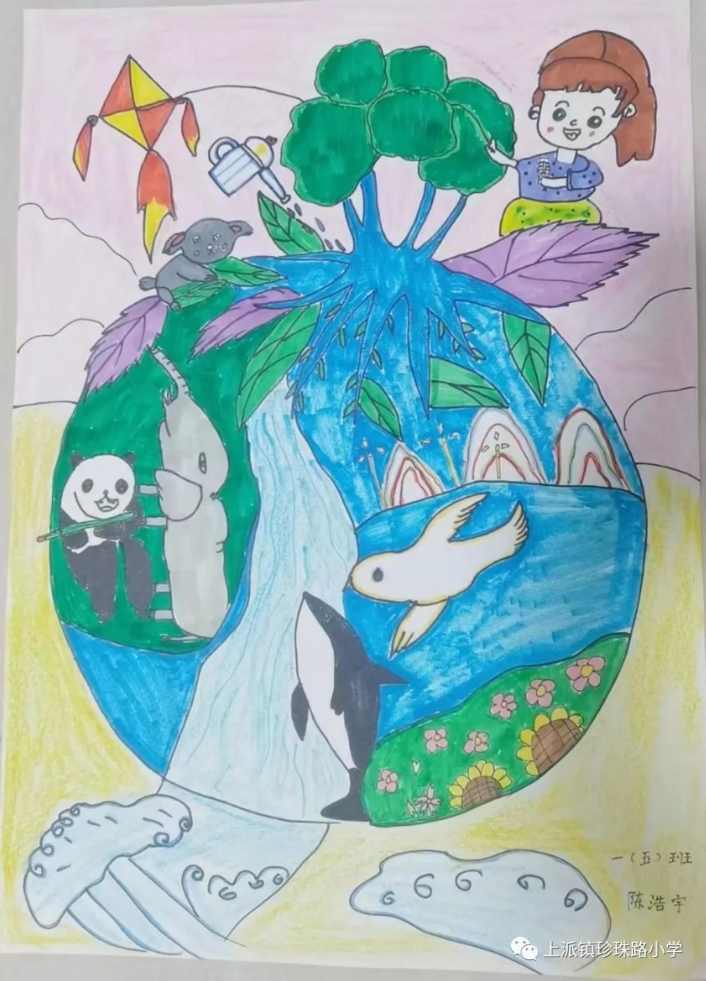 6.5世界环境日绘画小学生