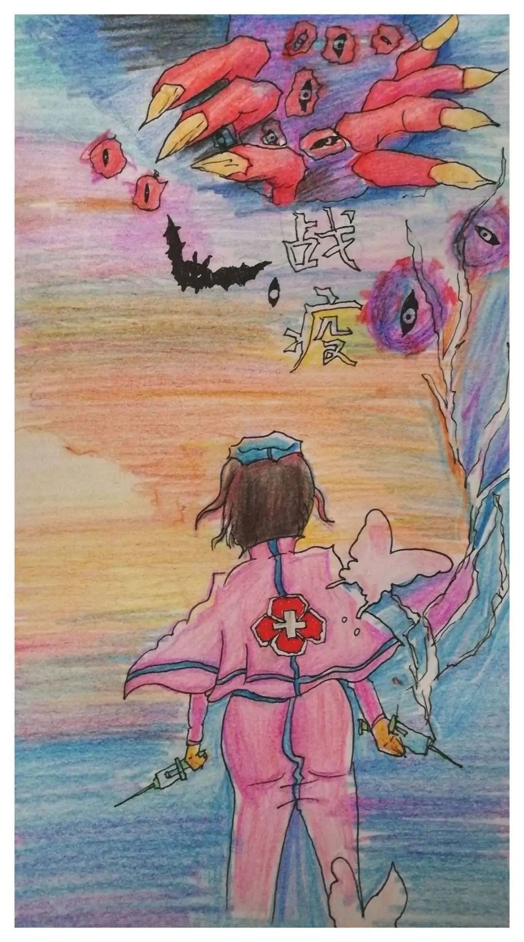 “致敬天使 感恩守护”5.12护士节主题画