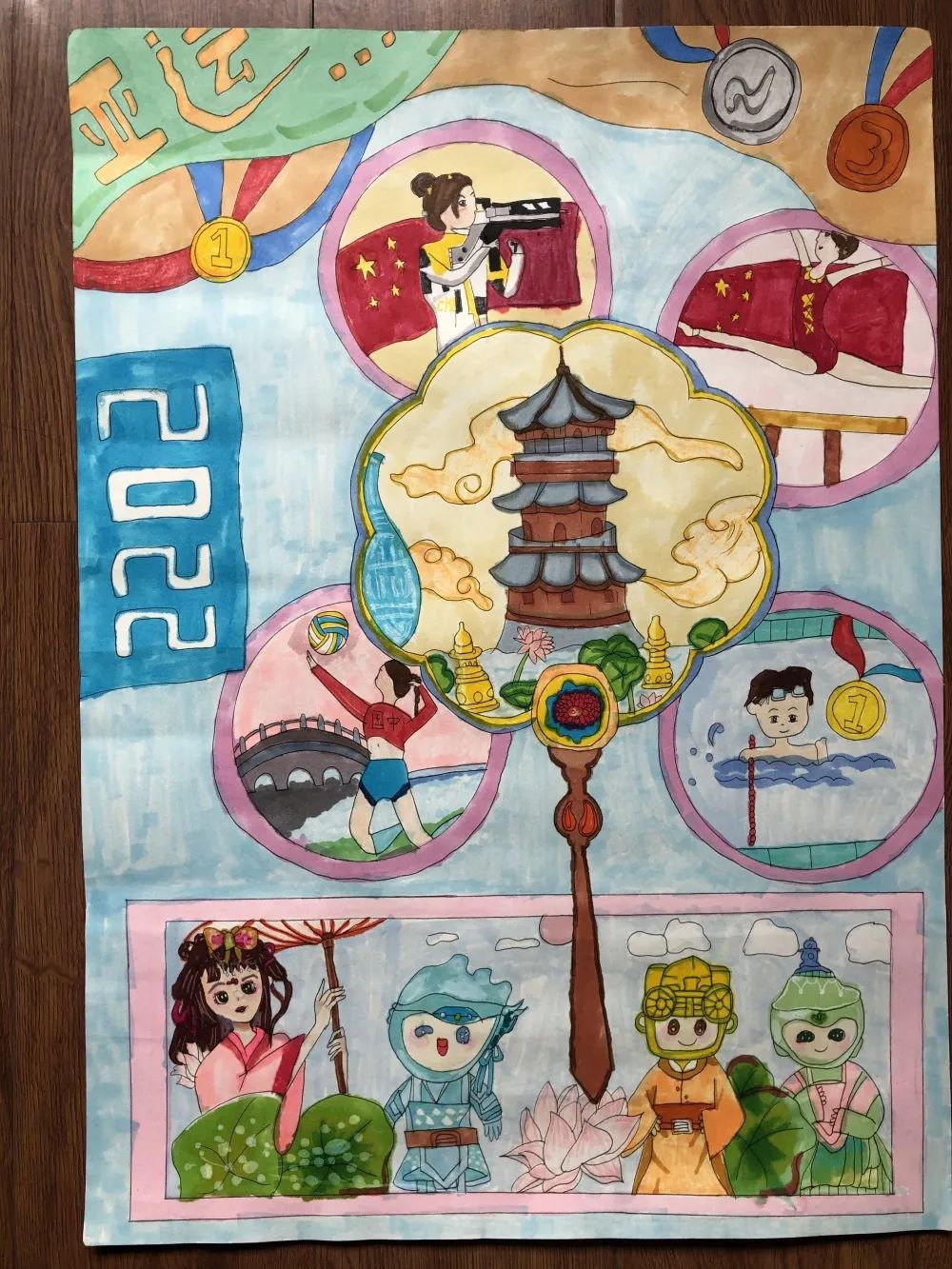 第十九届亚运会儿童画六年级