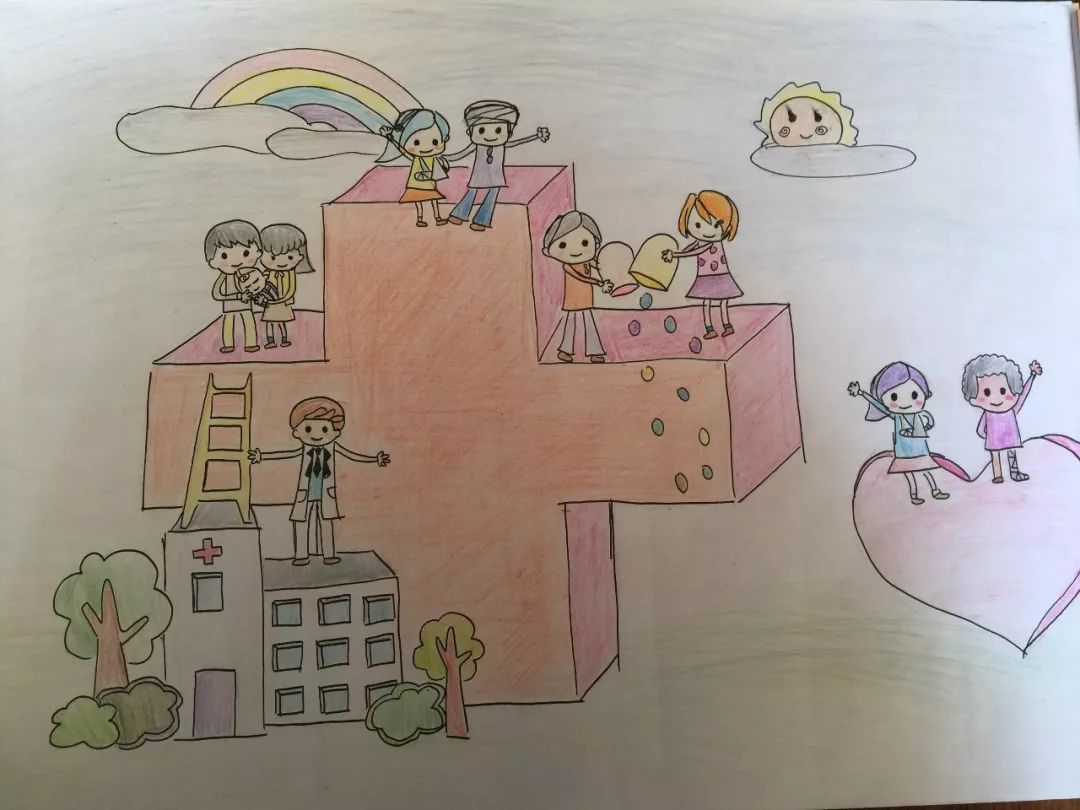 小学六年级红十字为主题的绘画