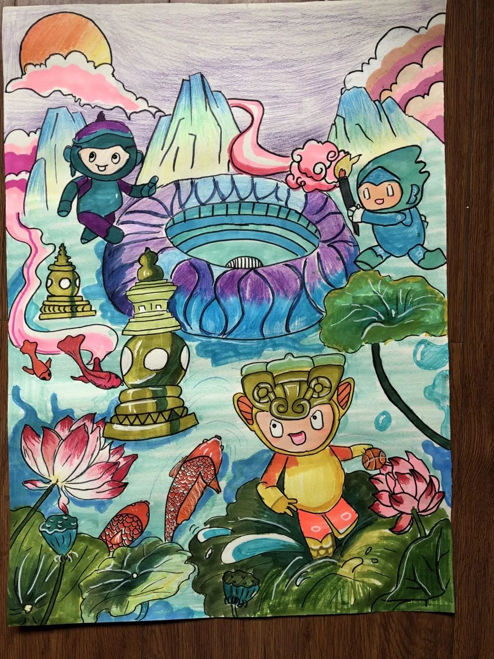 简单好看的亚运会绘画作品