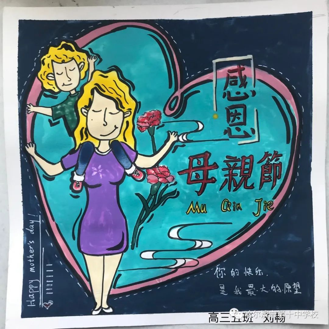 中学生感恩母亲画画图片大全