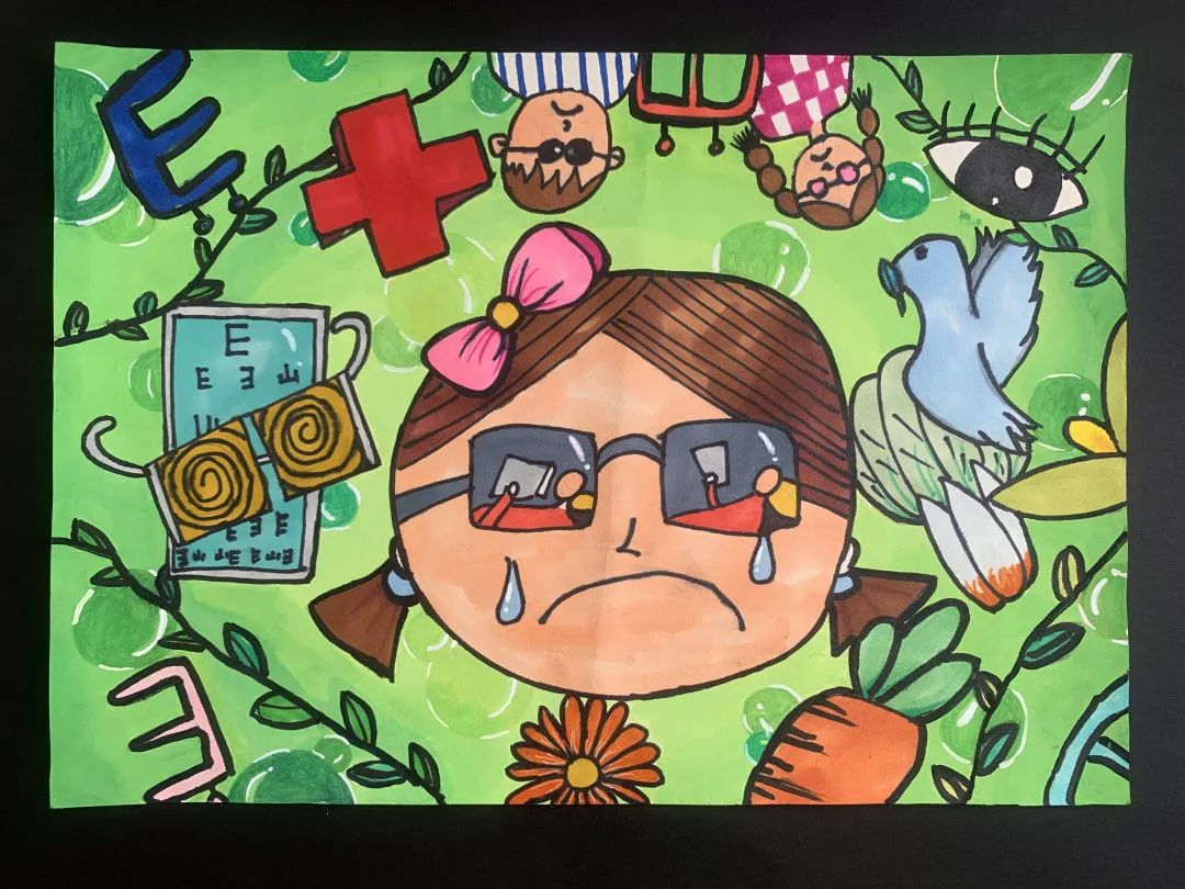 爱眼日创意绘画作品《亮睛》