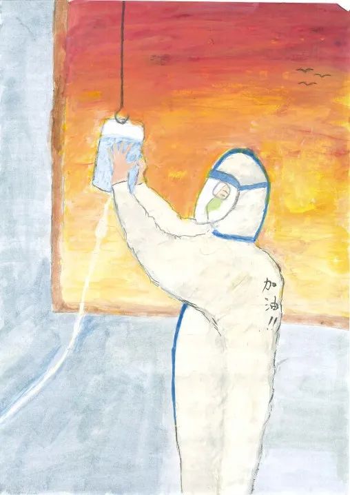 《致抗疫前线的白衣天使们》512护士节儿童画画