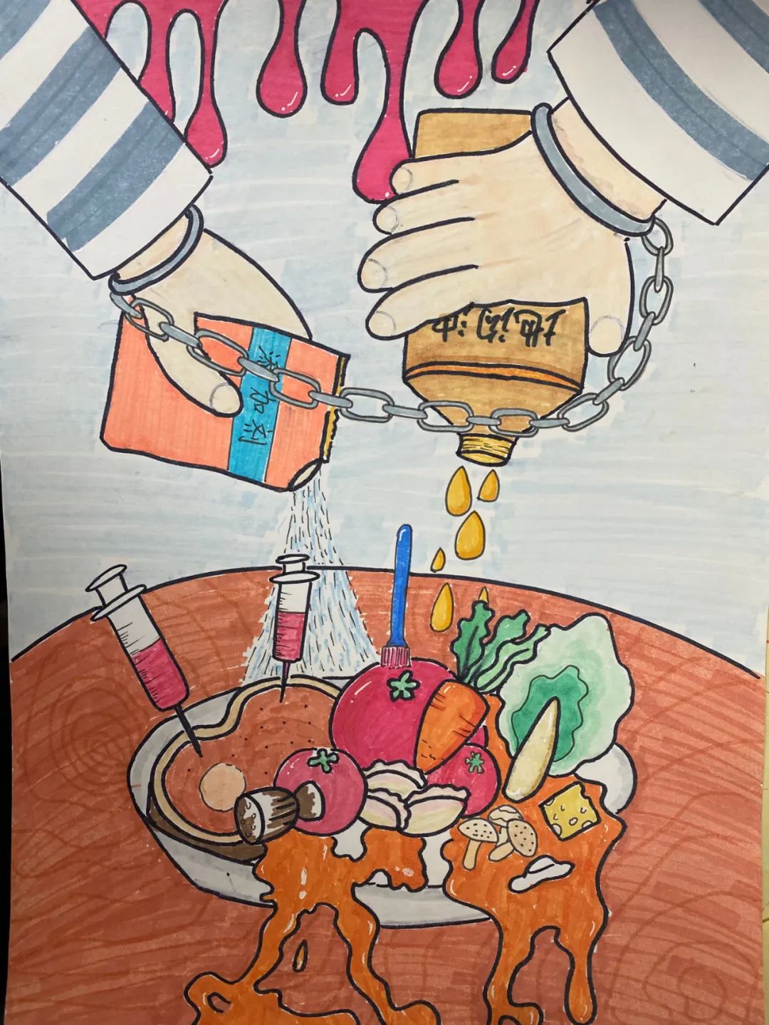 七年级食品安全绘画创意画