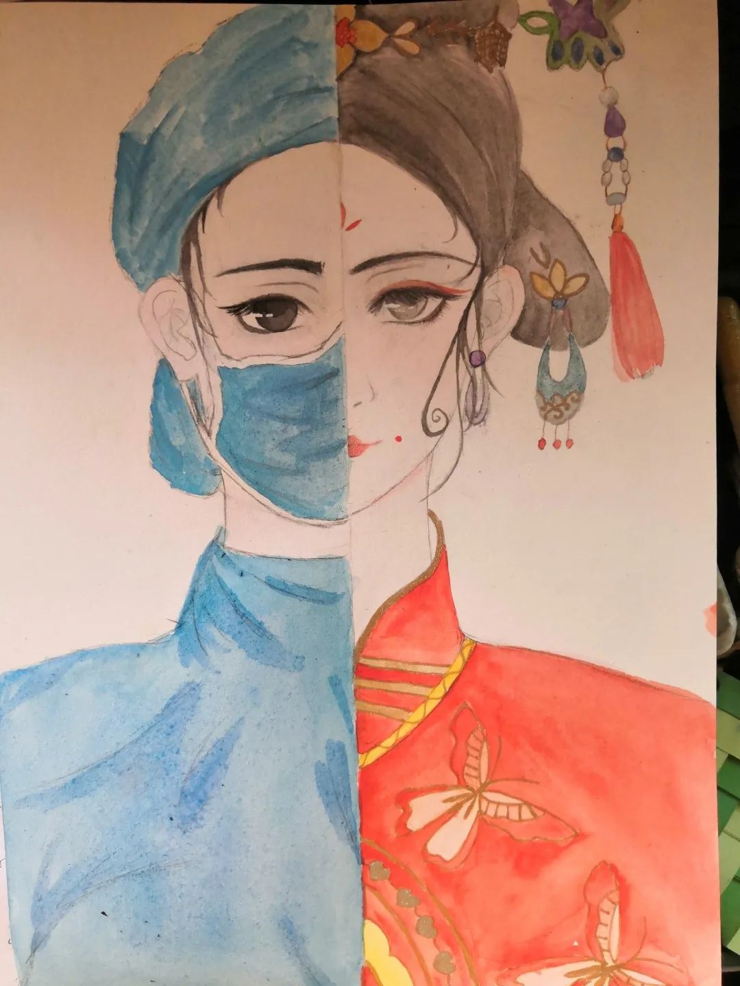 《我的妈妈是白衣天使》青少年护士节绘画作品