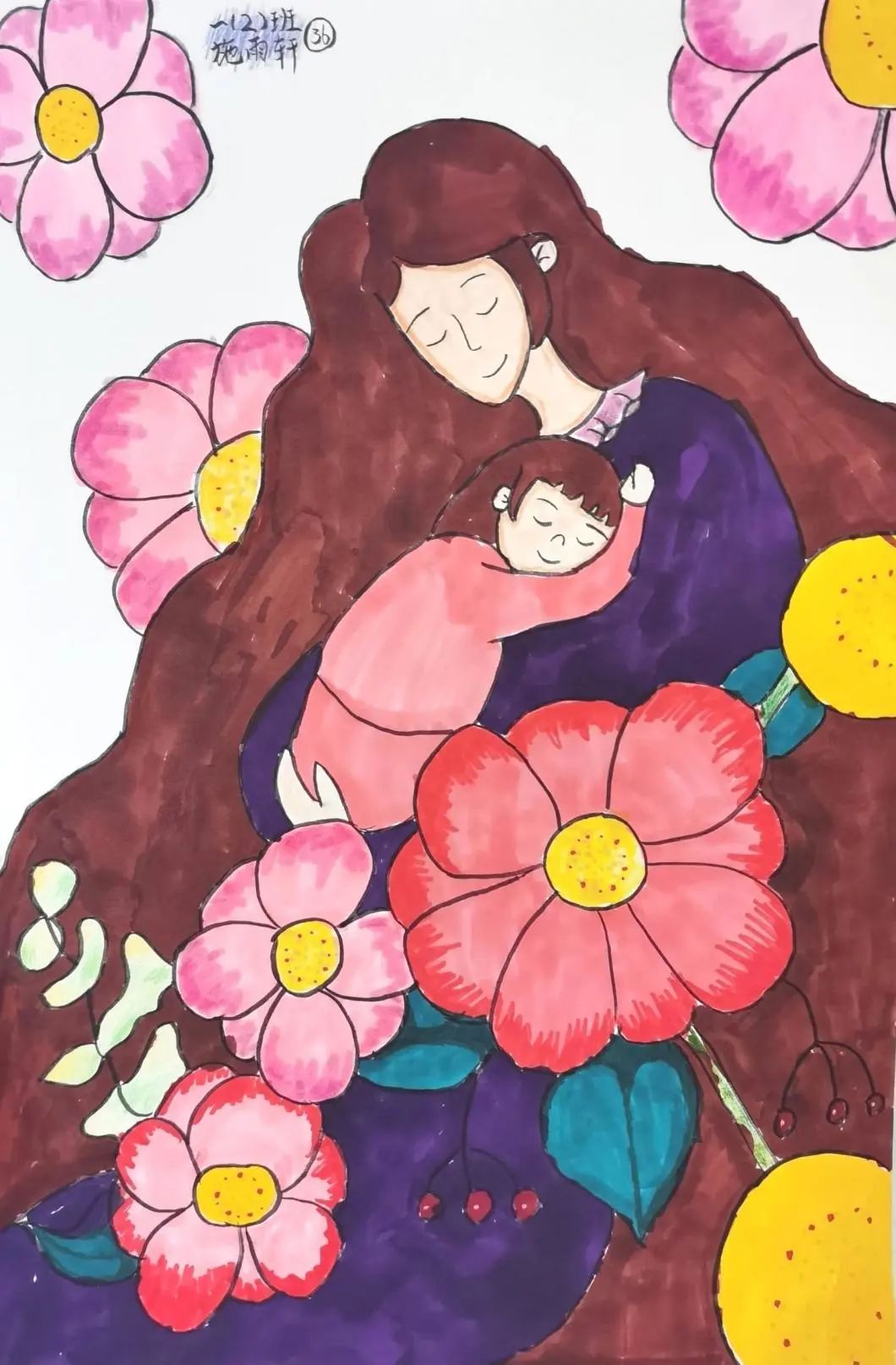 感恩母亲节儿童画绘画作品欣赏