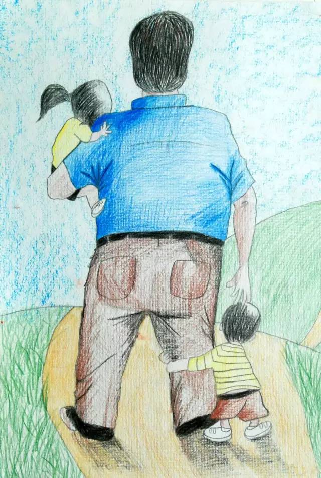 父亲节儿童绘画作品欣赏