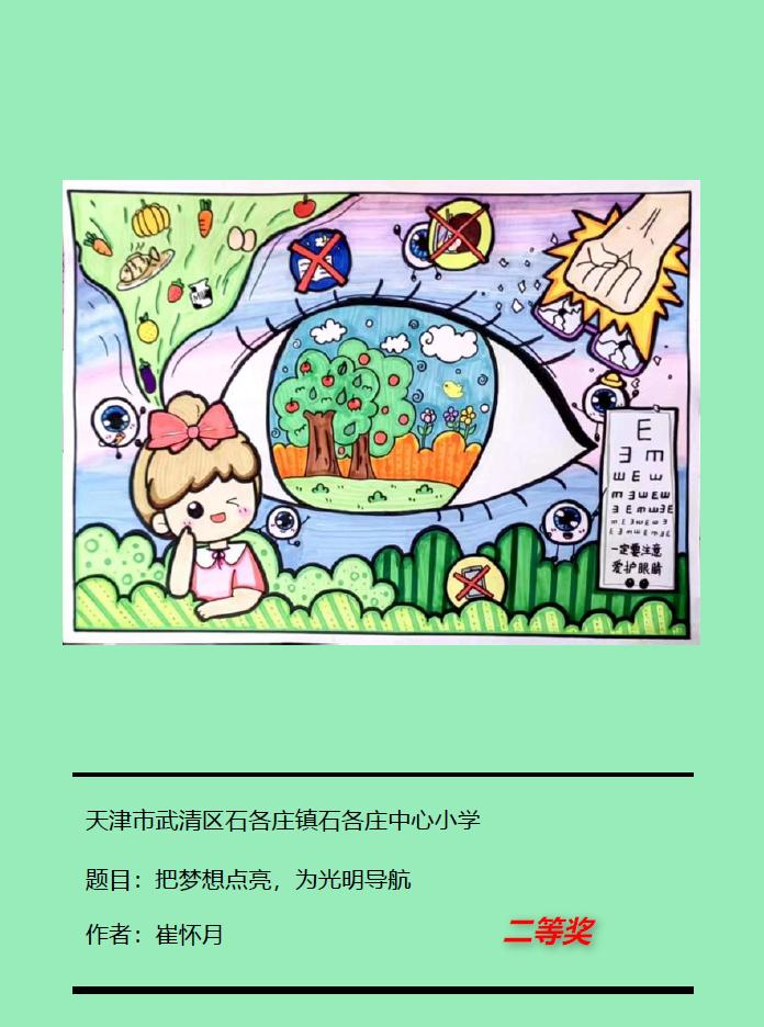“把梦想点亮 为光明导航”爱眼日儿童画