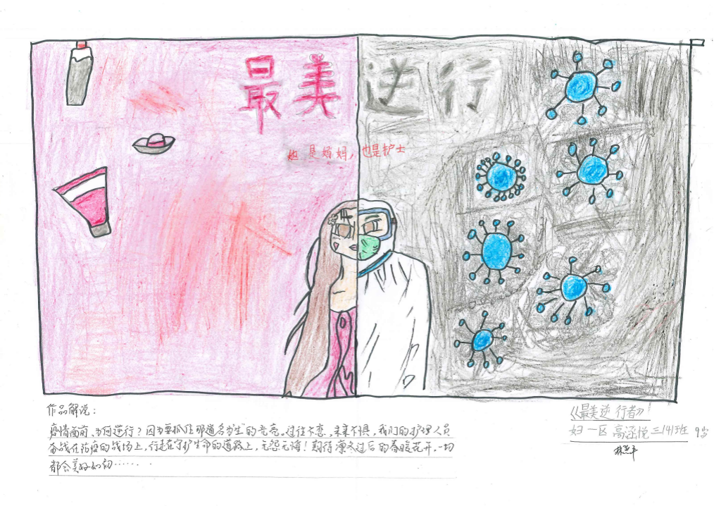 国际护士节 致敬最美逆行者绘画 三年级