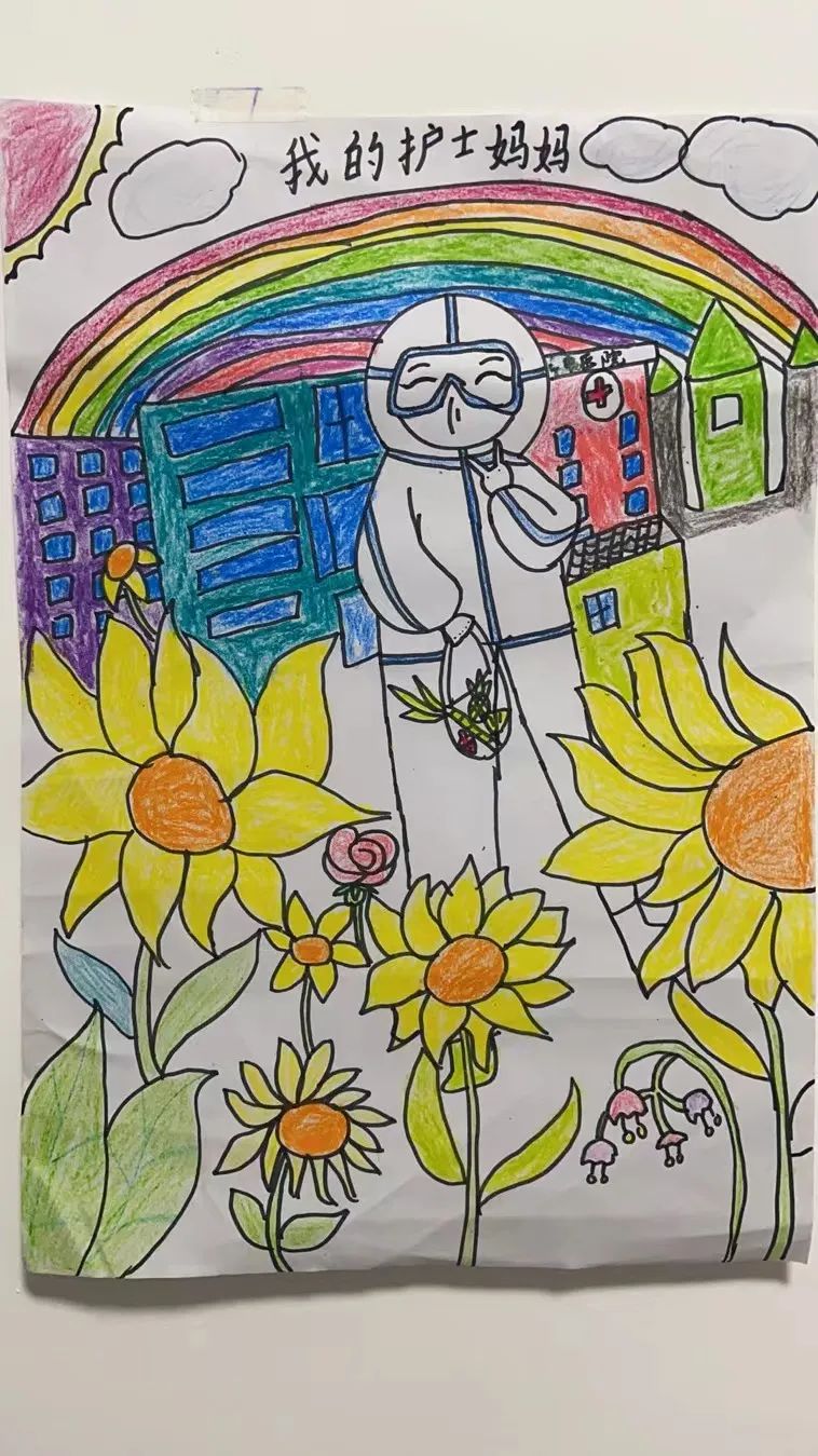 我心中的护士妈妈5·12护士节儿童画