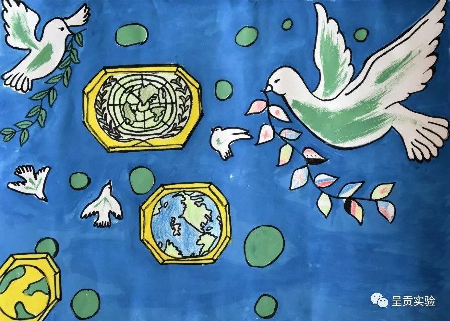 优秀儿童画图片《和平鸽》