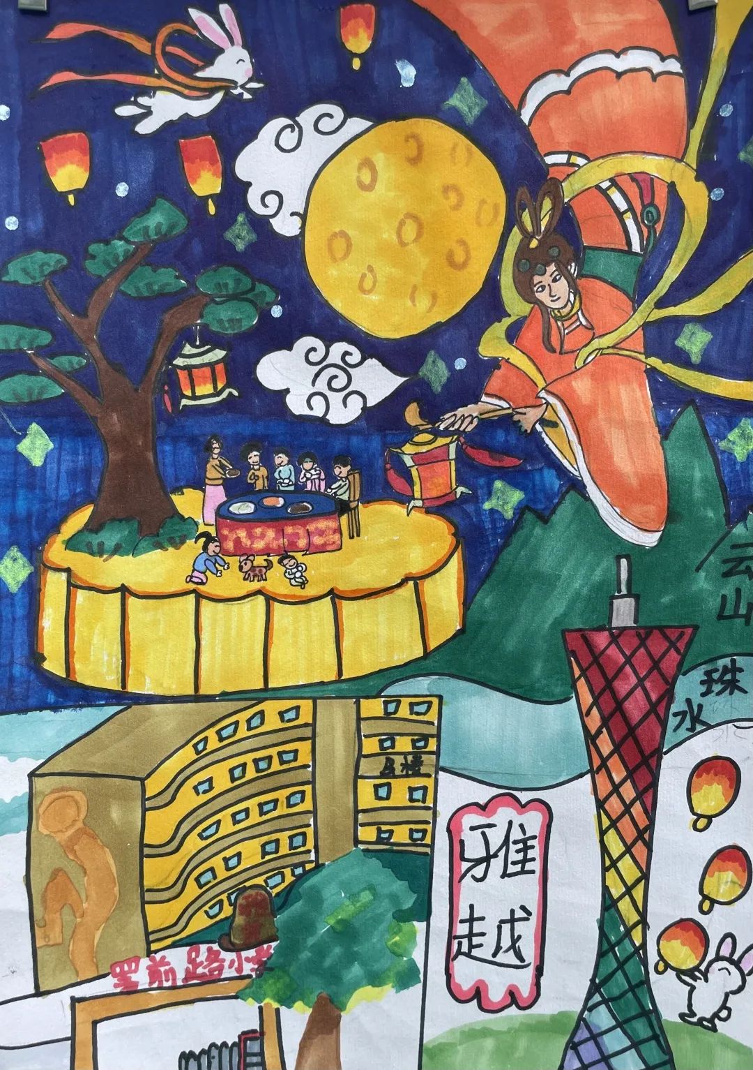 中秋节儿童创意画图片