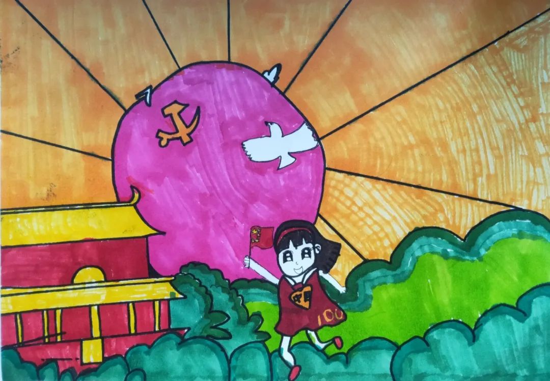 《童心爱国》建军节绘画简单好看