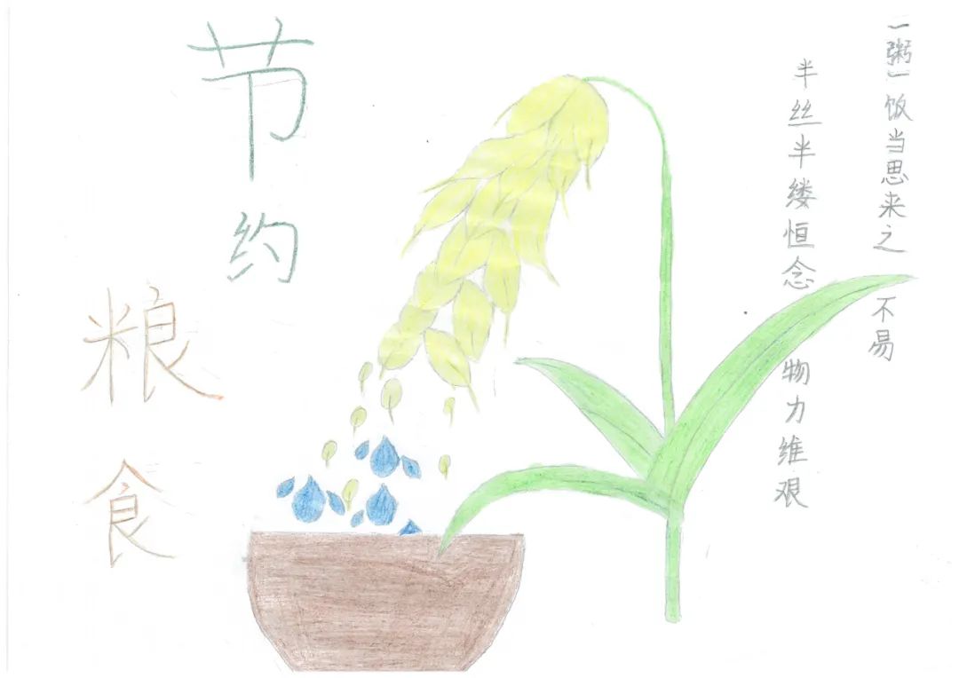节约粮食创意绘画图片