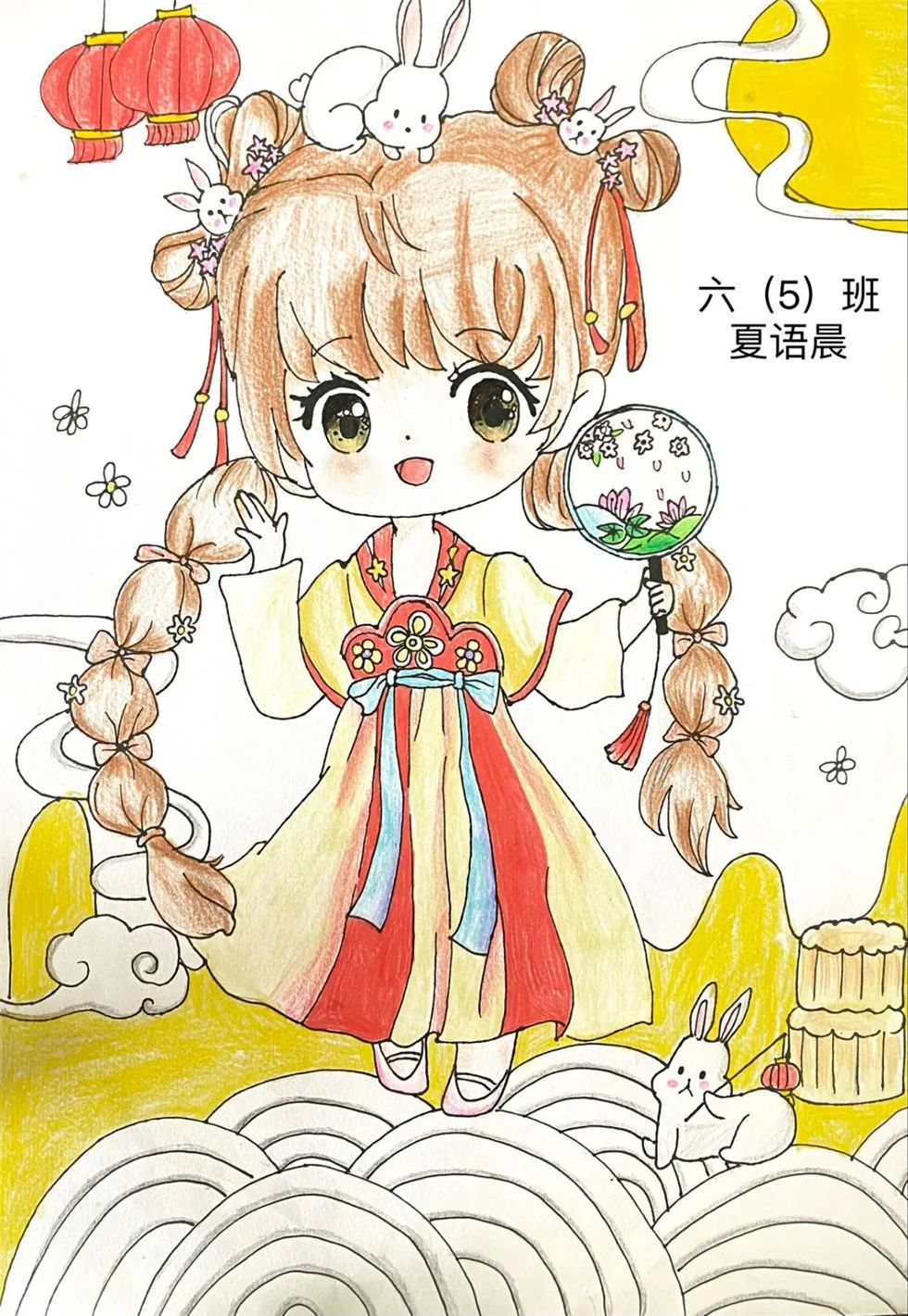 最漂亮中秋节儿童画一等奖作品