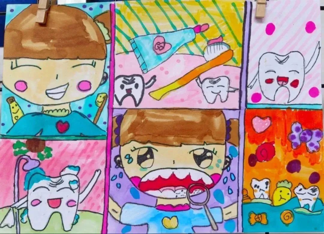 小学生爱牙护牙口腔健康主题儿童画