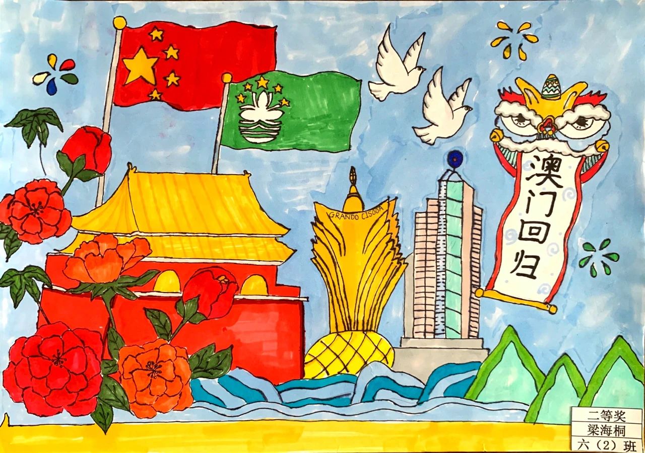澳门回归主题少儿绘画作品