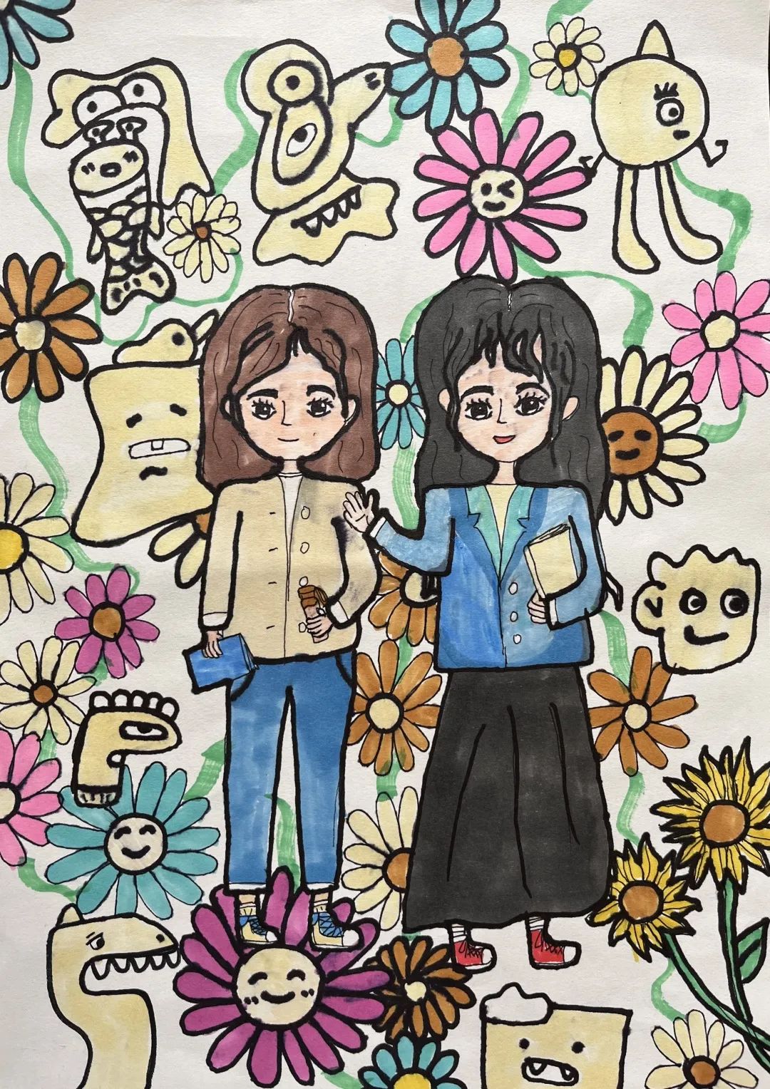 小学四年级教师节绘画比赛作品