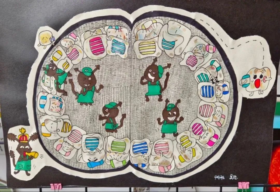 爱护牙齿主题创意儿童画作品