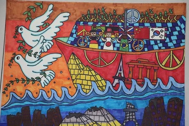 和平主题绘画作品世界和平儿童画