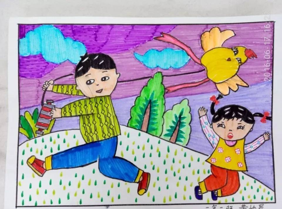 父亲节儿童画“我和爸爸”