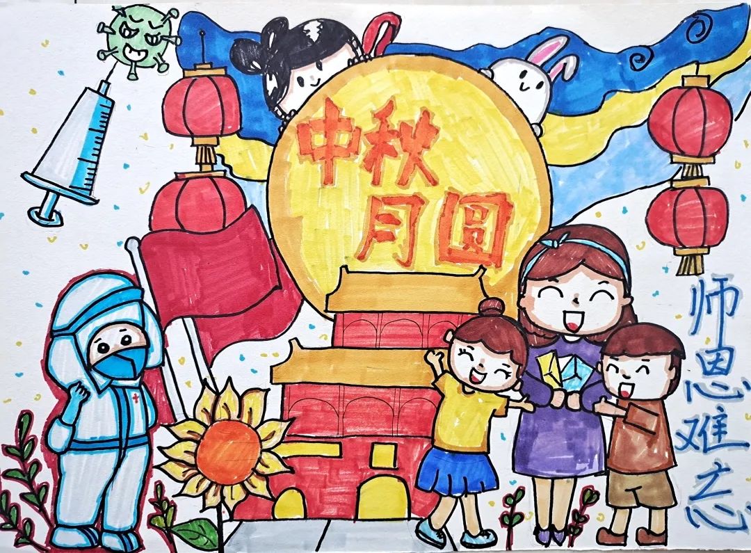“师恩难忘 致敬园丁”教师节儿童画