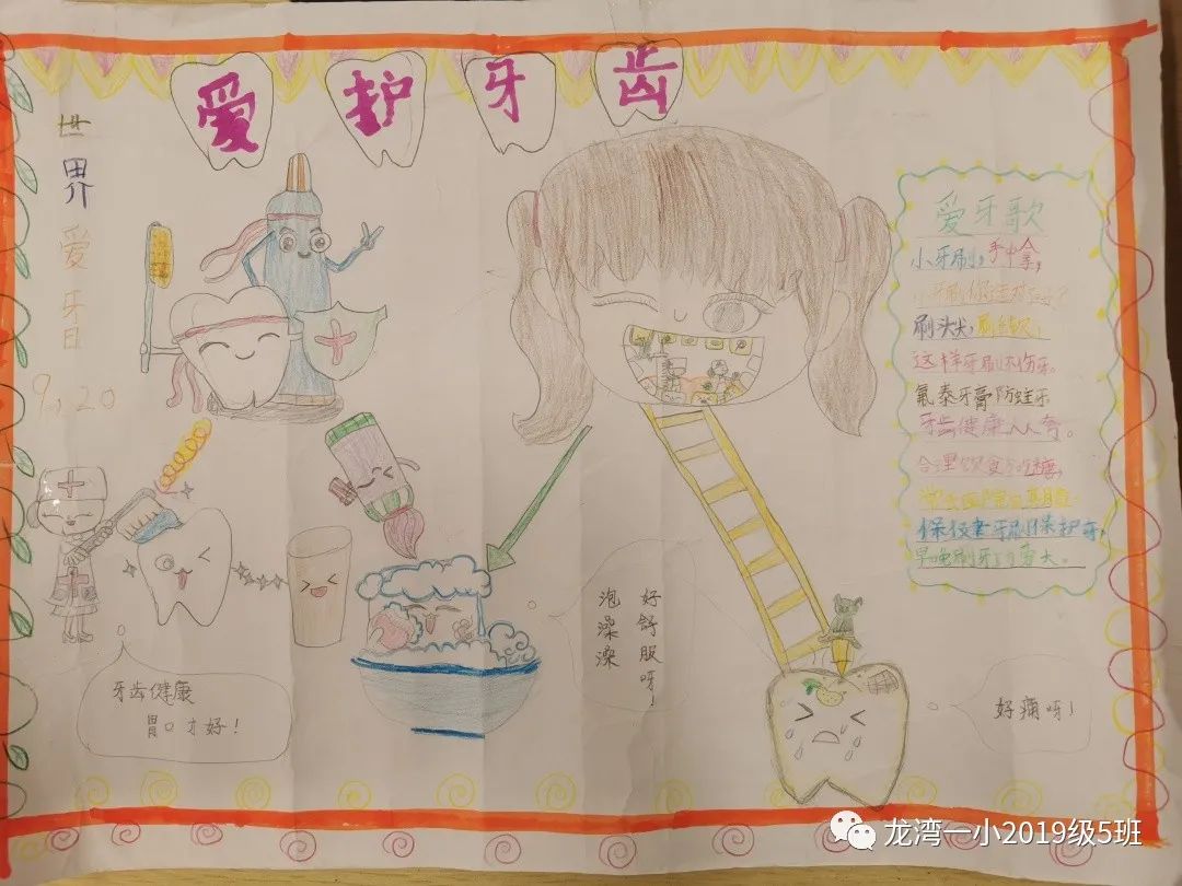 保护牙齿儿童画作品小学