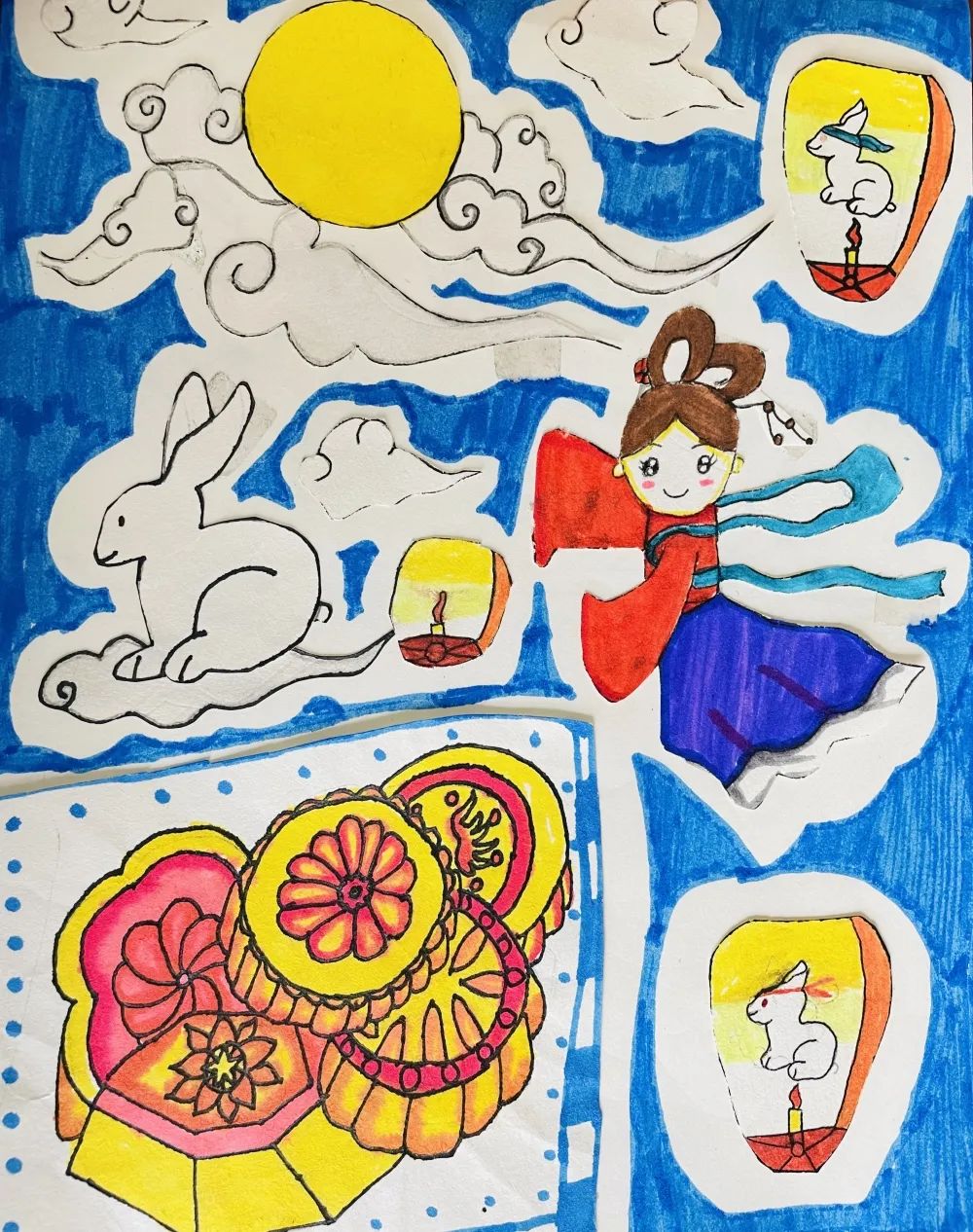 中秋节儿童主题画【嫦娥】