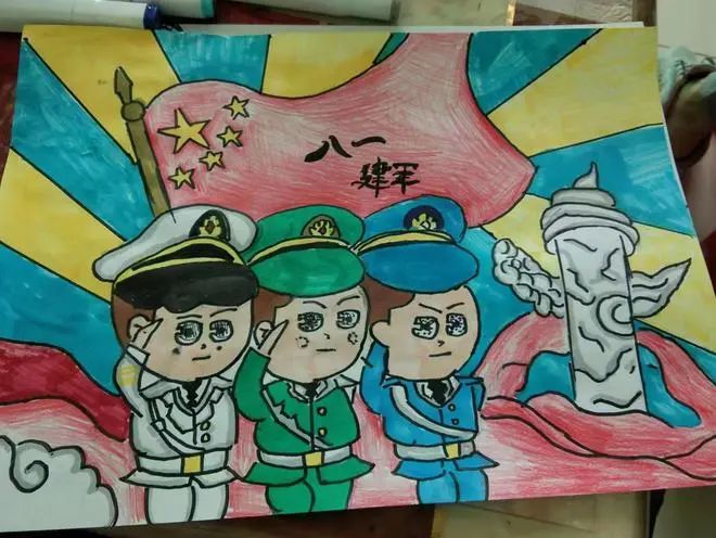 八一建军节儿童画内容