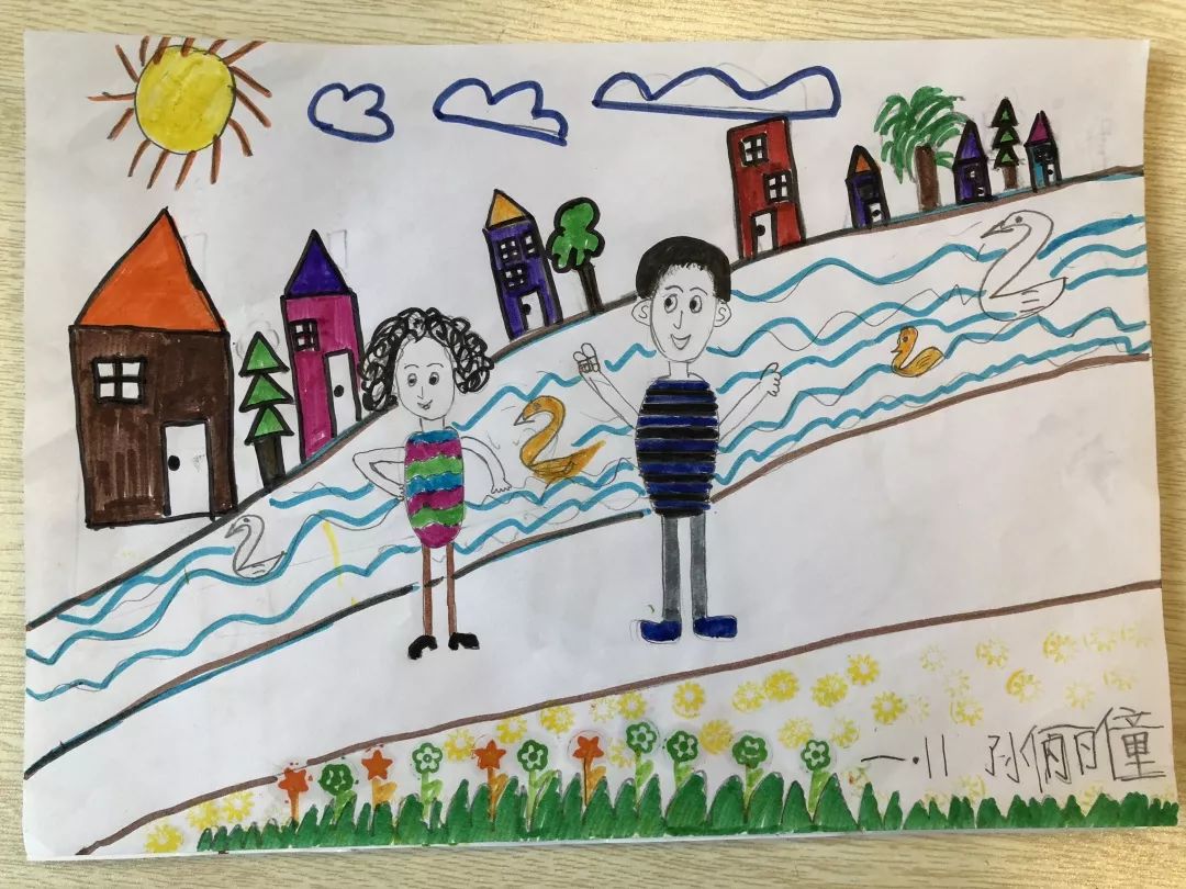 小学一年级重阳节儿童绘画
