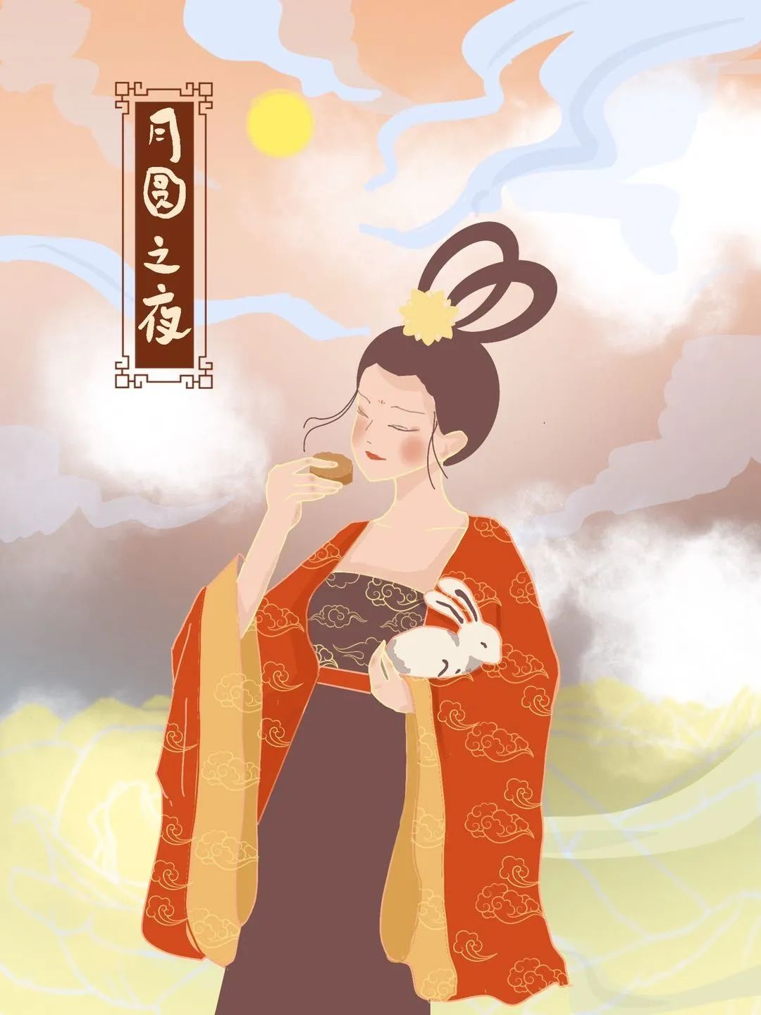 中秋月圆之夜儿童画作品图片