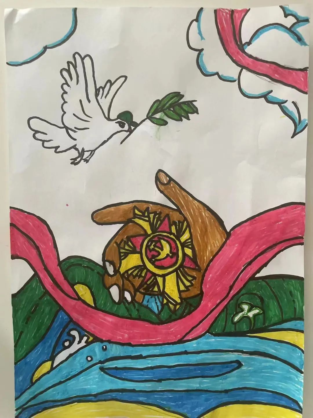 我心目中的军人主题绘画作品