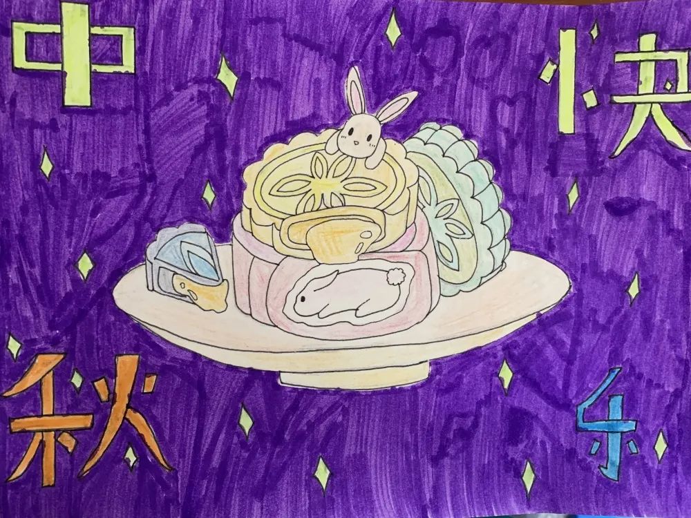 简单的中秋快乐绘画