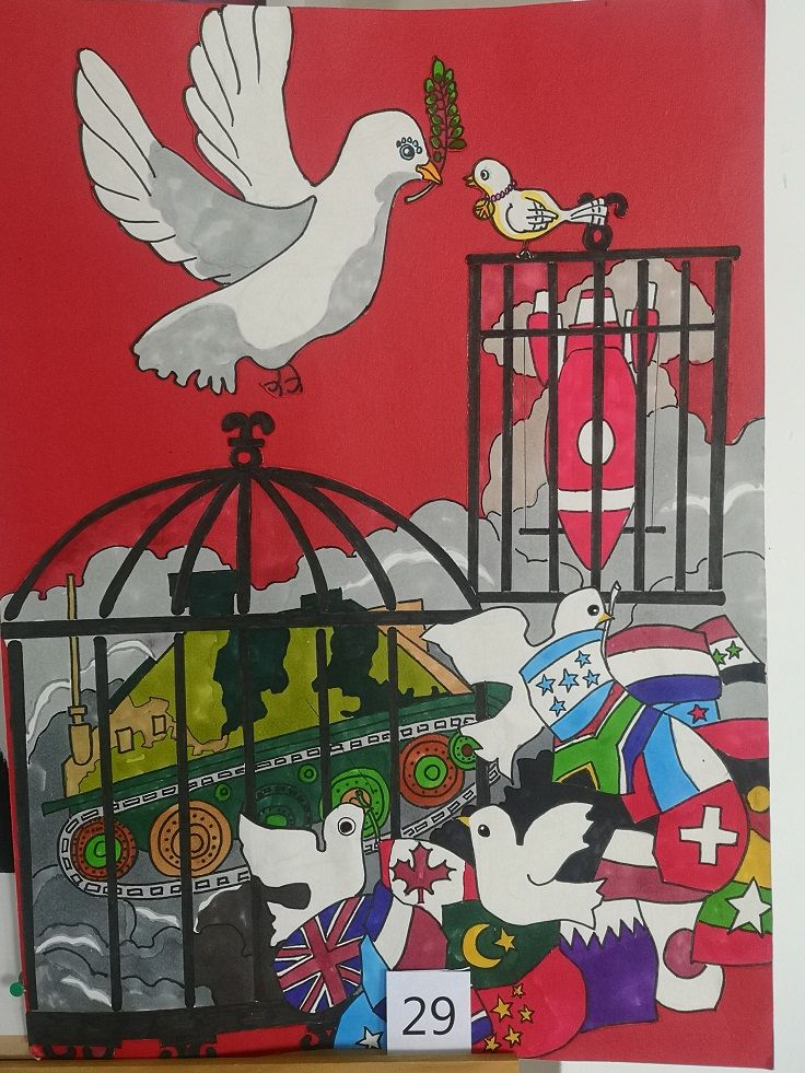 珍惜辛福生活 维护世界和平的画画图片