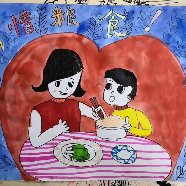 小学“世界粮食日”学生绘画作品展示