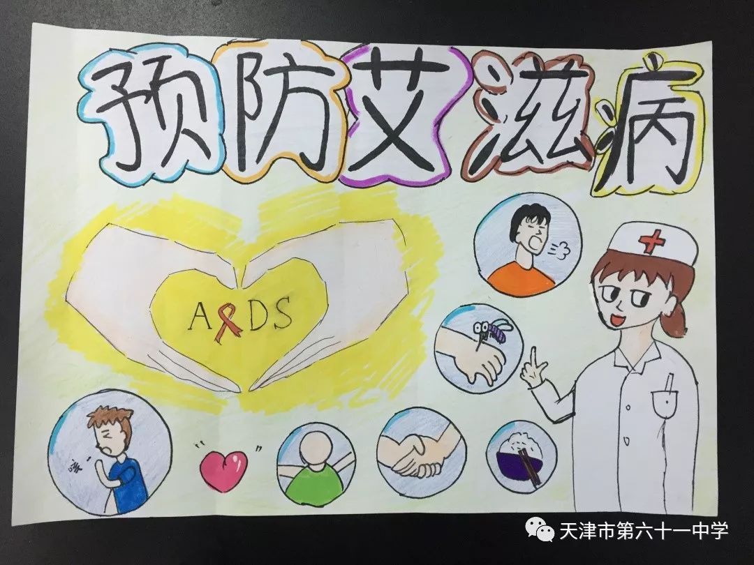 预防艾滋病绘画简单好看