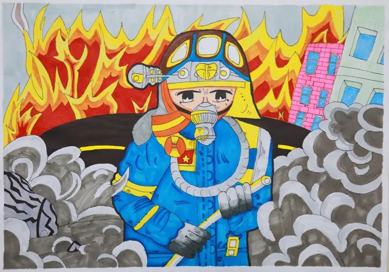 第七张关于消防安全的儿童绘画图片