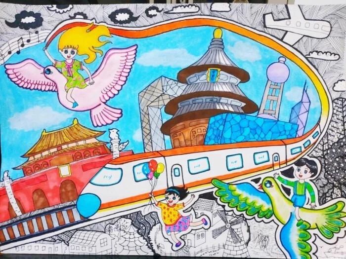 2023童心向党建党102周年儿童画作品