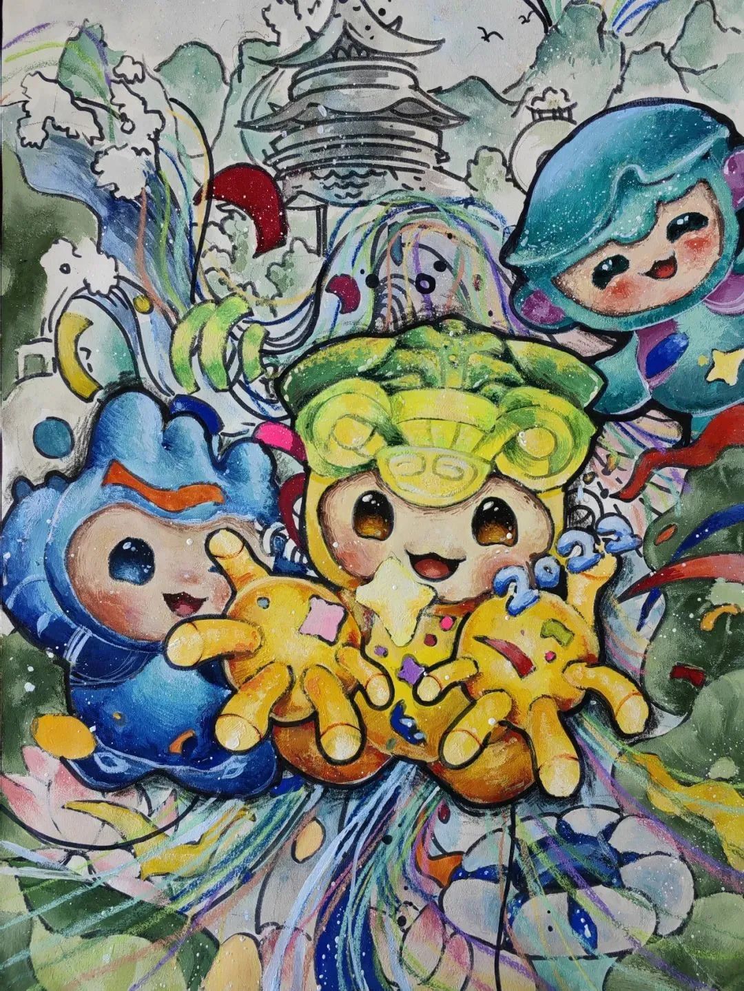 2023迎亚运绘画获奖图片大全