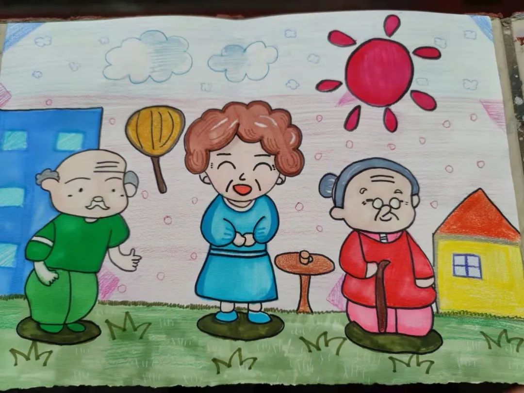 重阳节少儿绘画优秀作品