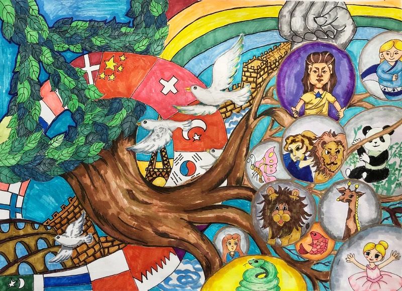 世界和平日主题画比赛作品