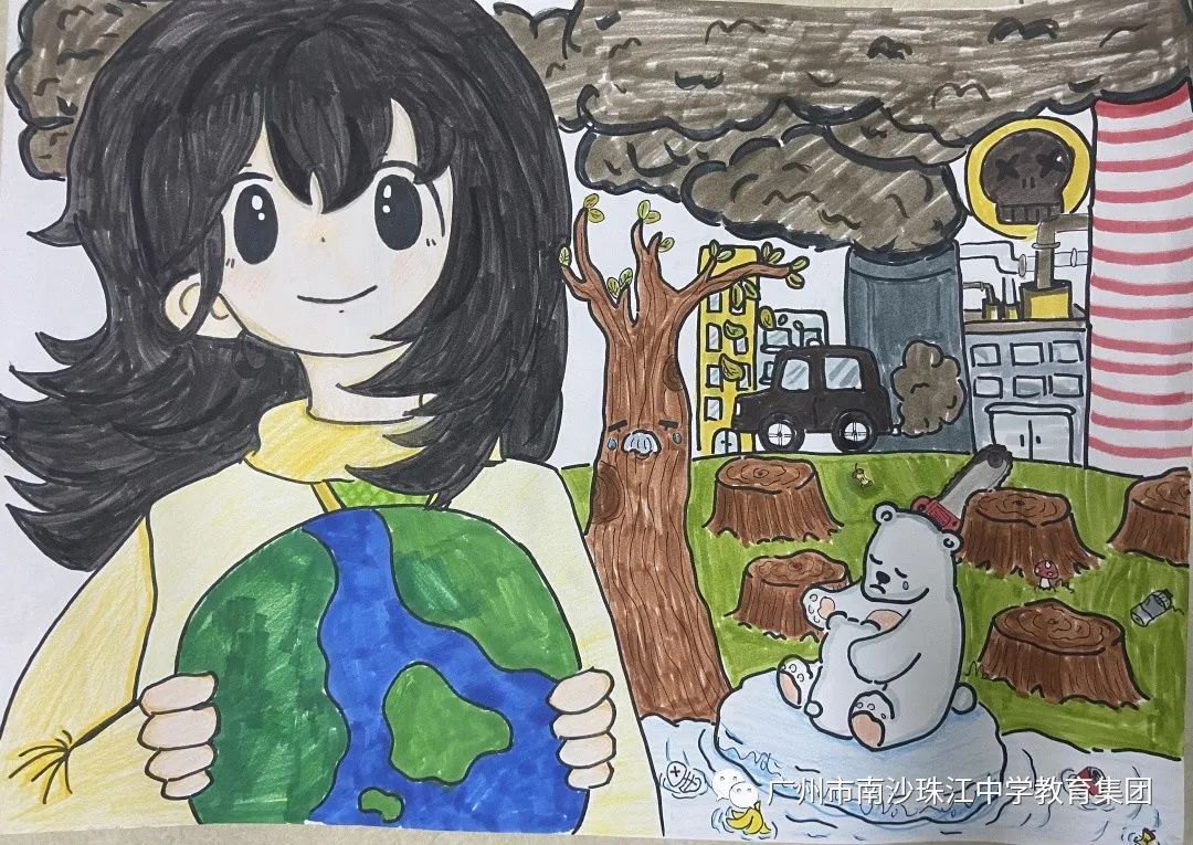 世界和平日主题儿童画作品5