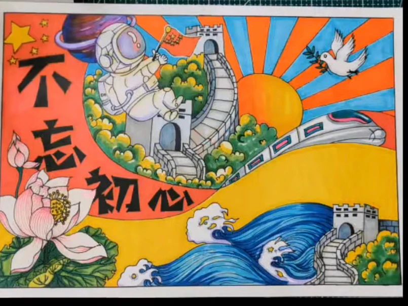 “不忘初心 童心向党”画画图片优秀作品