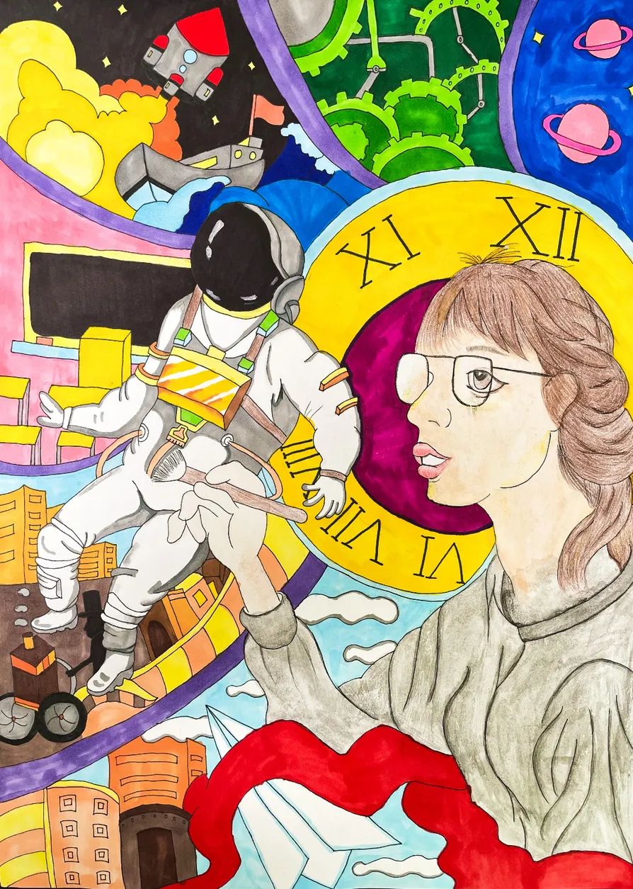 “筑梦未来”初中部主题绘画作品