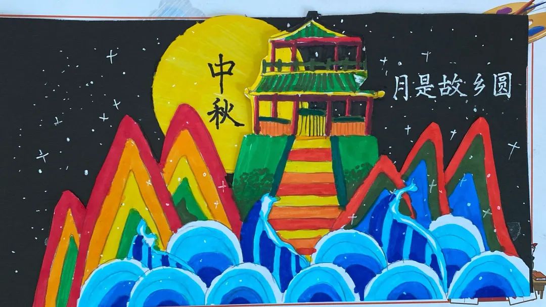 迎国庆庆中秋 ---《月是故乡圆》绘画