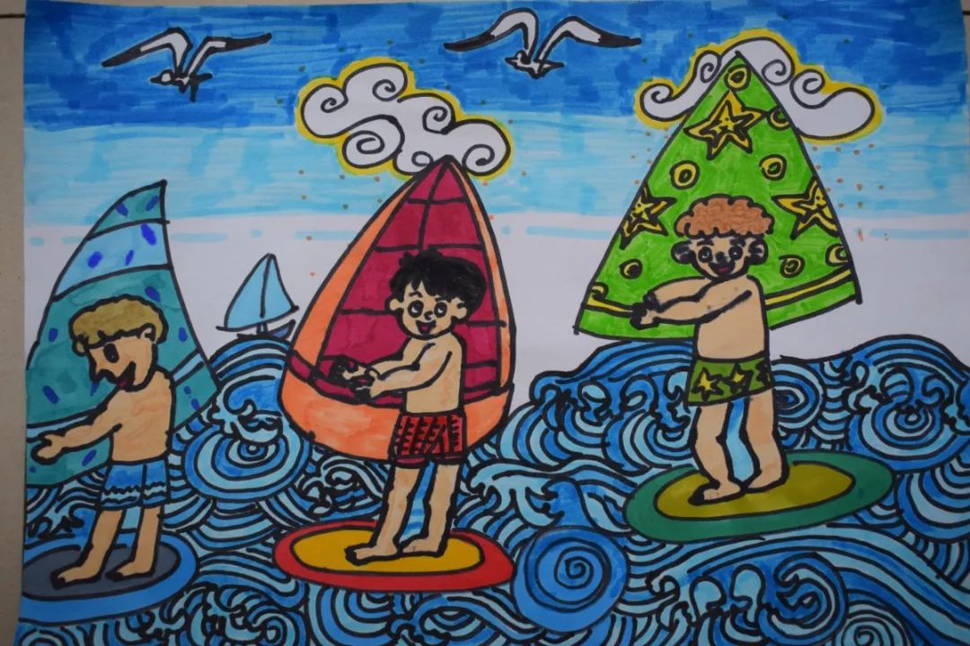 《海上夏日扬帆》以立夏主题绘画作品