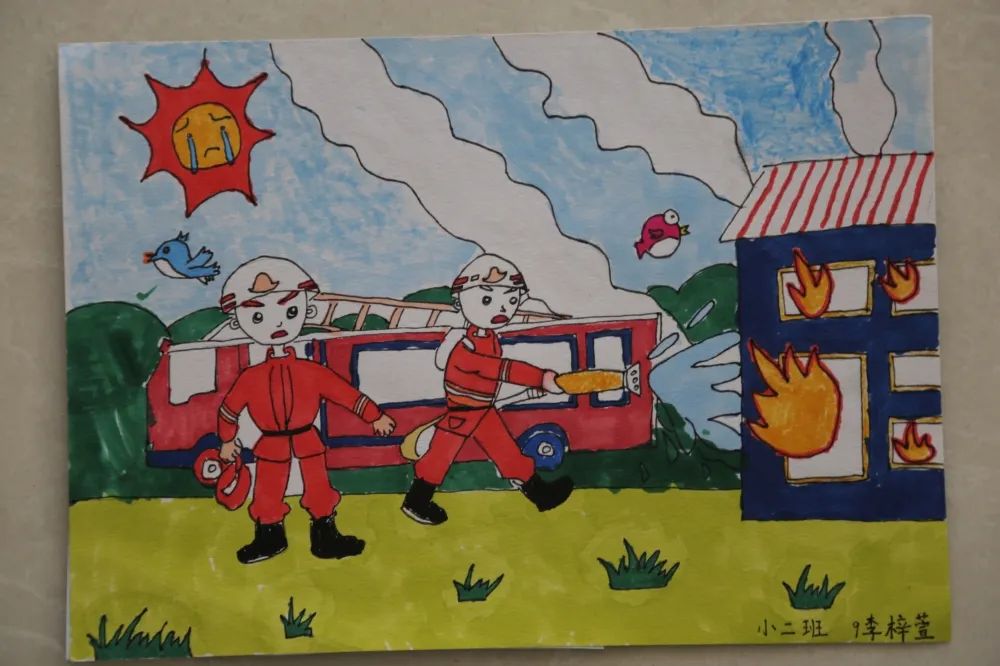 关于消防安全的绘画作品
