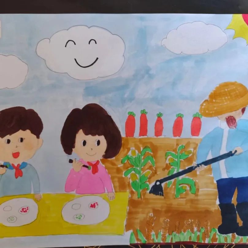 “好好吃饭 珍惜粮食”节约粮食绘画作品