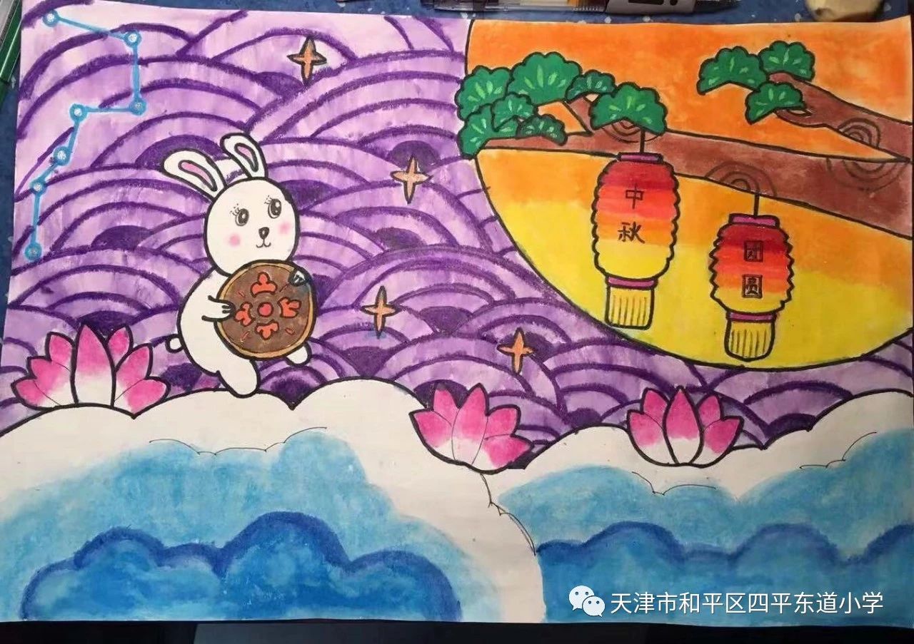 以中秋团圆为主题的画	